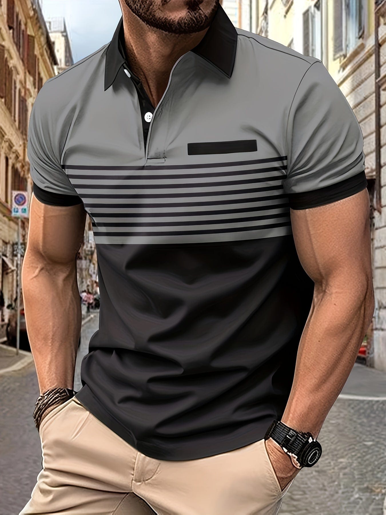 Louis｜Gestreiftes Sommer-Poloshirt für Herren-Bonida Shop