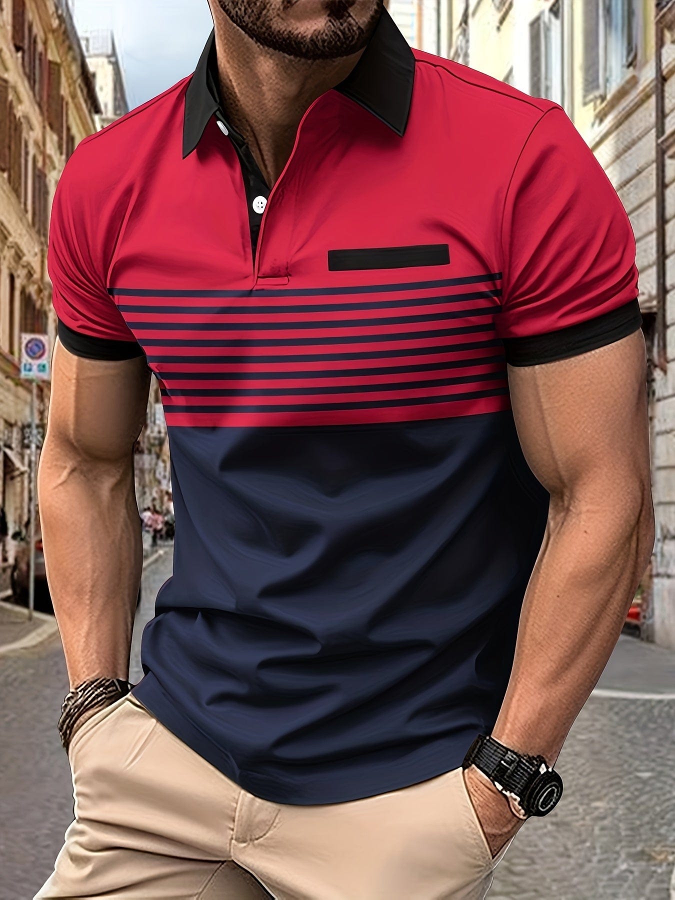 Louis｜Gestreiftes Sommer-Poloshirt für Herren-Bonida Shop